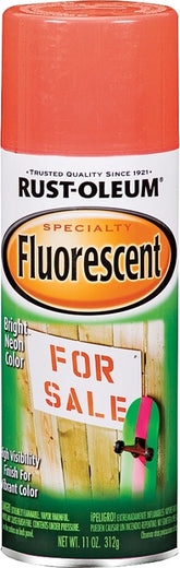 Specialty 1955830 Fluorescent Spray Paint, Flat/Matte, Fluorescent Red/Orange, 11 oz, Can